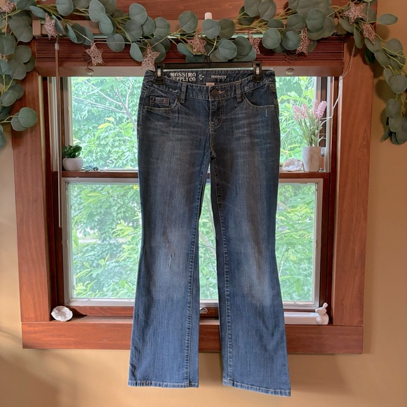Mossimo Supply Co. Bootcut Denim Jeans Junior’s Sz.5S Floral Inner Pockets Fall - Picture 1 of 4